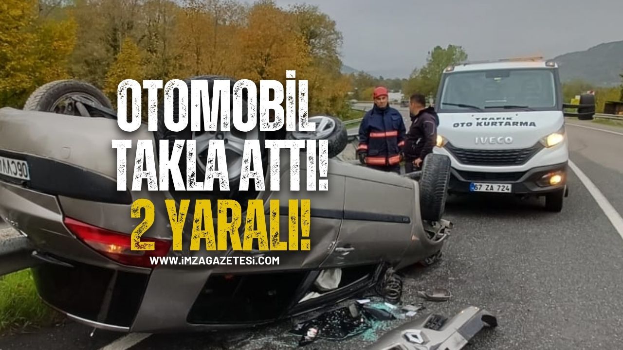 Çaycuma’da Otomobil Takla Attı! 2 Yaralı!