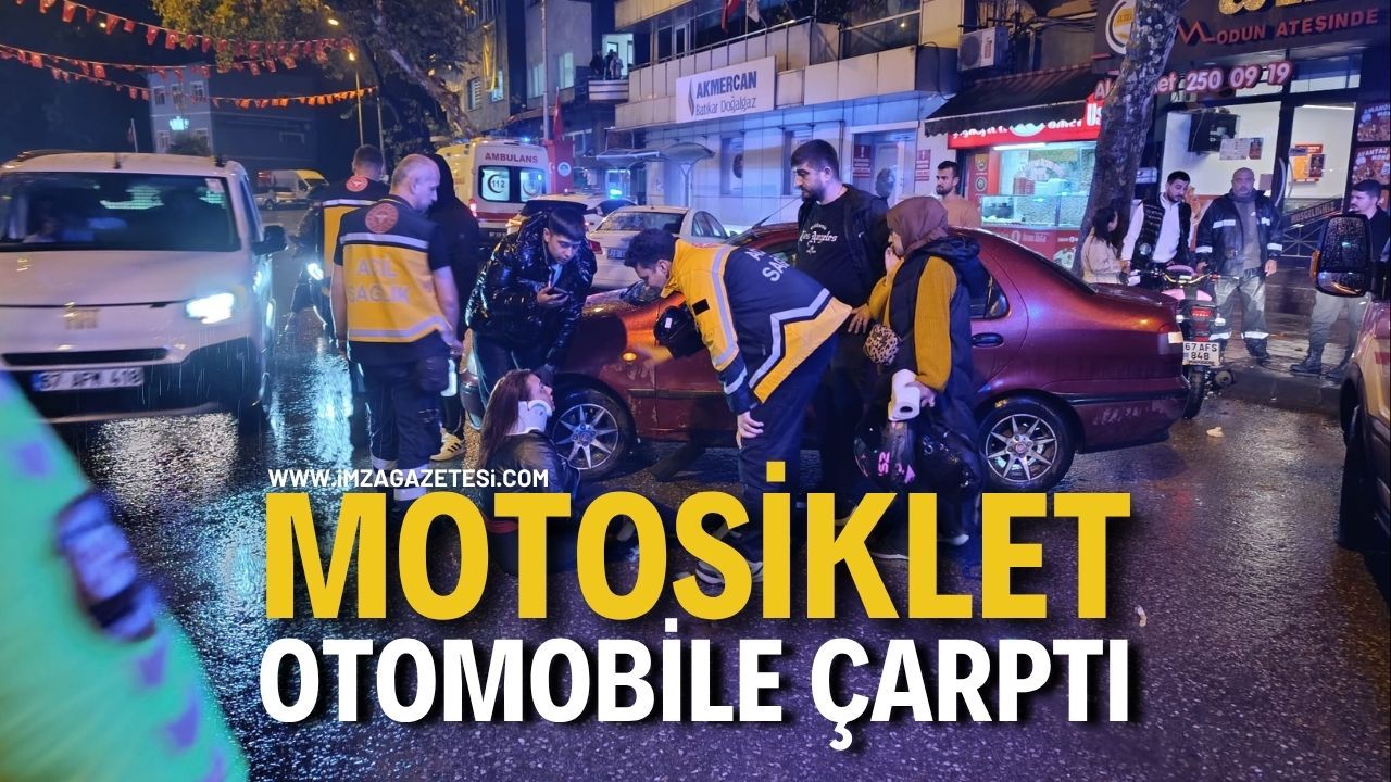 Motosiklet Otomobile Çarptı