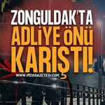 Zonguldak Adliyesi Önünde Korkunç Kavga: Şahsı Denize Atmaya Çalıştılar!