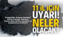 Zonguldak, Ankara, İstanbul, Bursa, Kocaeli, Sakarya, Düzce, Bolu, Bartın, Karabük ve Kastamonu hava durumu nasıl?