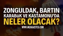 Zonguldak, Bartın, Karabük ve Kastamonu'da Hava Durumu