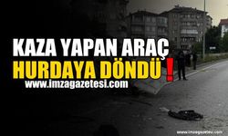 Korkunç Kazada Araç Hurdaya Döndü!