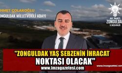 Çolakoğlu; "Zonguldak Yaş Sebzenin İhracat Noktası Olacak!"