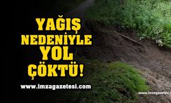 Yağış nedeniyle yol çöktü!