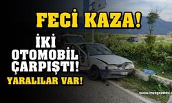 FECİ KAZA! İki Otomobil Çarpıştı Yaralılar Var...