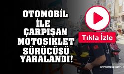 Otomobil İle Çarpışan Motor Sürücüsü Yaralandı!