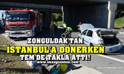 Son Dakika! Zonguldak’tan İstanbul’a dönen ailenin otomobili Tuzla’da takla attı