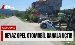 Beyaz Opel Otomobil Kanala Uçtu!