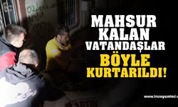 Bartın'da mahsur kalan vatandaşlar böyle kurtarıldı!