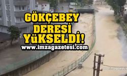 Gökçebey deresinde sular yükseldi!