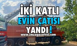 İki Katlı Evin Çatısı Tutuştu!