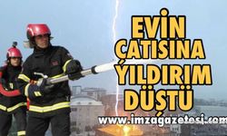 Bir Evin Çatısına Yıldırım Düştü!