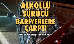 Alkollü Sürücü Bariyerlere Çarptı!