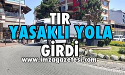 Yasaklı Yola Giren Tır Trafiği Karıştırdı!