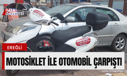 Ereğli'de Otomobil İle Motosiklet Çarpıştı!