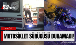 Motosiklet Sürücüsü Hızını Alamadı!