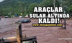 Kastamonu'da araçlar sular altında kaldı!