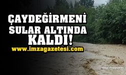 Çaydeğirmeni'nde dere taştı köprü kapandı!