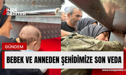 Şehidimiz Mustafa Sezer'in eşi ve 6 aylık bebeği tabuta sarılınca göz yaşları sel oldu...