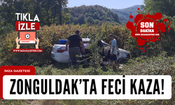 Zonguldak'ta otomobil şarampole uçtu! 4 yaralı...