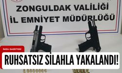 Polislerin yaptığı arama sırasında ruhsatsız silahla yakalandı