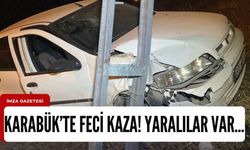 Direksiyon hakimiyetini kaybeden otomobil sürücüsü elektrik direğine çarptı: 2 yaralı