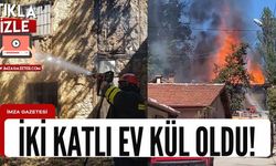 İki katlı ev kül oldu!