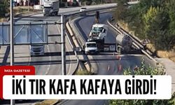 Feci kaza! İki tır kafa kafaya çarpıştı