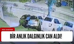 Önce motosiklet ardından otomobilin altında kaldı... Güvenlik kamerasına yansıdı...