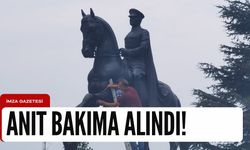 Atatürk anıtı bakıma alındı!