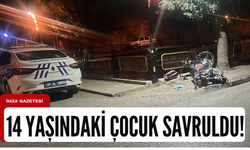 Motosiklet sürücüsü 14 yaşındaki yolcusuyla yoldan çıktı!