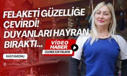 Sibel Yorgancı, sel felaketinden etkilenen ağaç köklerini dekoratif eşyaya dönüştürdü