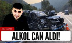 Alkollü sürücü yol kenarındaki kamyona çarptı!