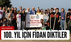 Halil Posbıyık ve öğrenciler cumhuriyetin 100. yılı için fidan dikti
