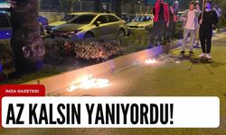 Meşaleler yangına neden oldu! Vatandaş panik yaşadı