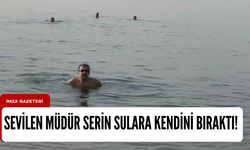 Müdür, Karadeniz'in serin sularına kendini bıraktı!