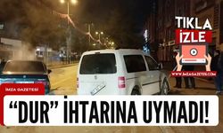 Polisin dur ihtarına uymadı, duran arabaya çarptı!