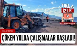 Selde çöken yolda çalışmalar başladı!