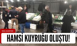 Tezgah önünde hamsi kuyruğu...