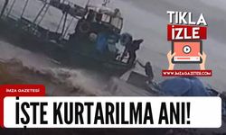 Zonguldak'ta fırtınada teknede mahsur kalan balıkçıyı oğlunun kurtarma anı!