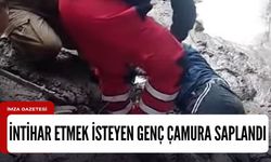 İntihar etmek isteyen genç çamura saplandı