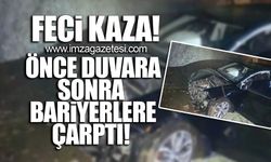 Önce bariyerlere sonra duvara çarptı!