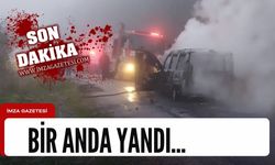 Kastamonu’nun ilçesinde seyir halindeki otomobil yandı!