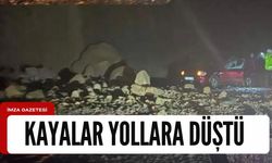 Zonguldak-Ankara yolunda heyelan nedeniyle kayalar yollara düştü