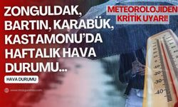 Zonguldak, Bartın, Karabük, Kastamonu'da haftalık hava durumu