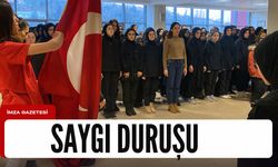 Zonguldak'ta öğrencilerden şehitler için saygı duruşu...