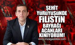 Zafer Partisi Zonguldak İl Başkanı Oğuzhan Turhan, "Şehit yürüşünde Filistin bayrağı açanları kınıyorum"