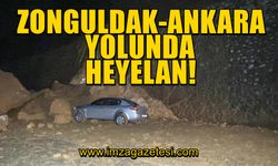 Zonguldak-Ankara yolunda heyelan! Kayalar araçların üzerine yağdı...