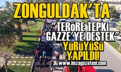 Zonguldak'ta Teröre tepki, Gazze'ye destek yürüyüşü düzenlediler