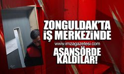 Zonguldak'ta iş merkezinde panik... Asansörde kaldılar!